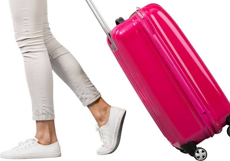 Woman pink luggage suitcase RF